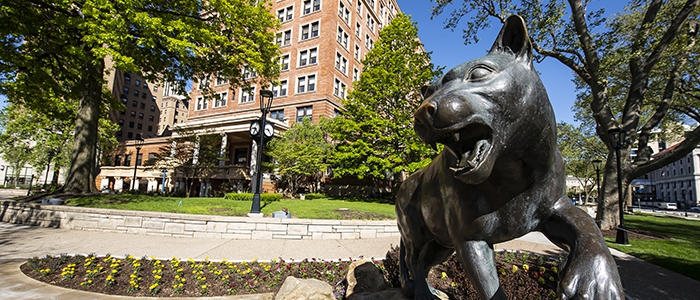 panther statue in front of William Pitt Union